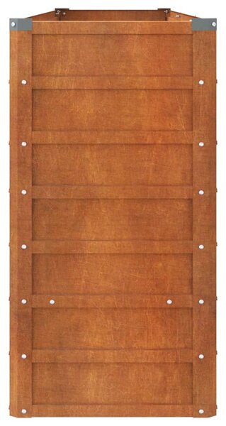 Rozsda színű corten acél kerti magaságyás 320 x 40 x 77 cm