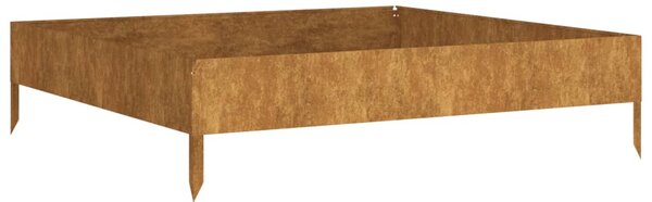 Corten acél kerti magaságyás 100x100x26 cm