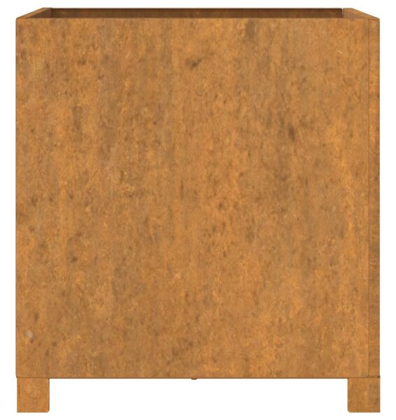 Rozsda színű corten acél növénytartó lábbal 50 x 50 x 50 cm
