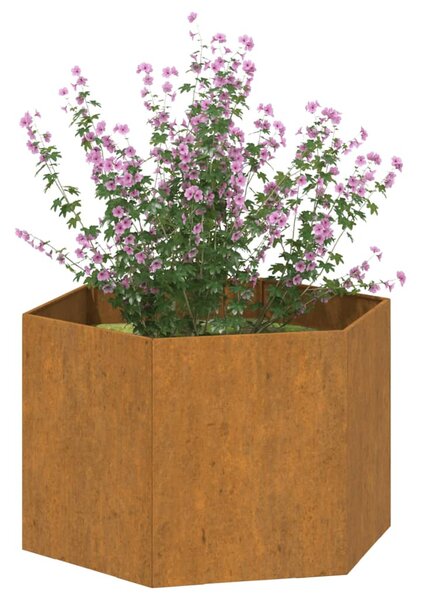 Rozsda színű corten acél növénytartó 60 x 60 x 45 cm