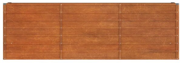 Rozsda színű corten acél kerti magaságyás 240 x 40 x 77 cm