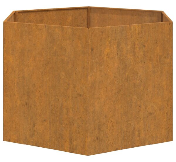 Rozsda színű corten acél növénytartó 60 x 60 x 45 cm