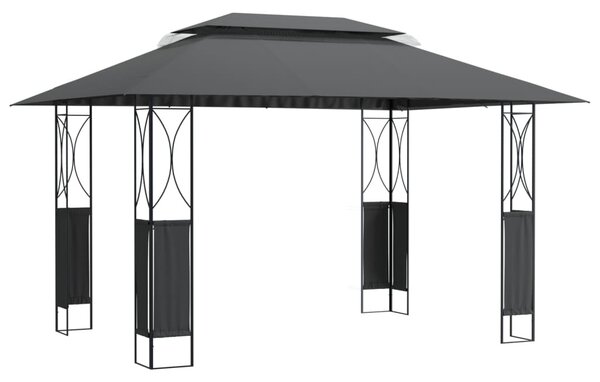 Antracitszürke acél pavilon tetővel 400 x 300 x 270 m