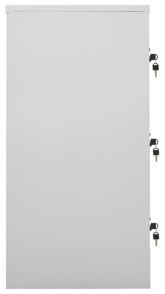2 db világosszürke-piros acél zárható szekrény 90x45x92,5cm