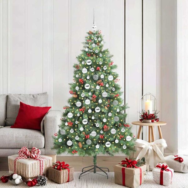 Mű karácsonyfa 300 LED Meleg fehér PVC és fém Zöld
