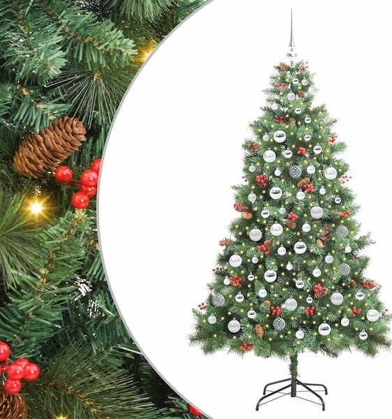 Mű karácsonyfa 300 LED Meleg fehér PVC és fém Zöld