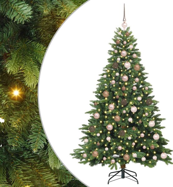 Mű karácsonyfa 300 LED-del állvánnyal Zöld 180 cm PE és PVC