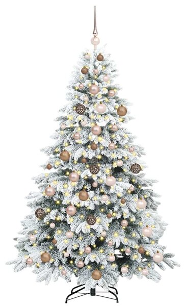 Mű karácsonyfa 300 LED-del állvánnyal Fehér 180 cm PE és PVC