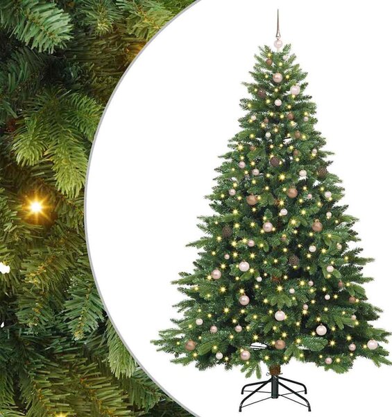 Mű karácsonyfa 300 LED-del állvánnyal Zöld 240 cm PE és PVC