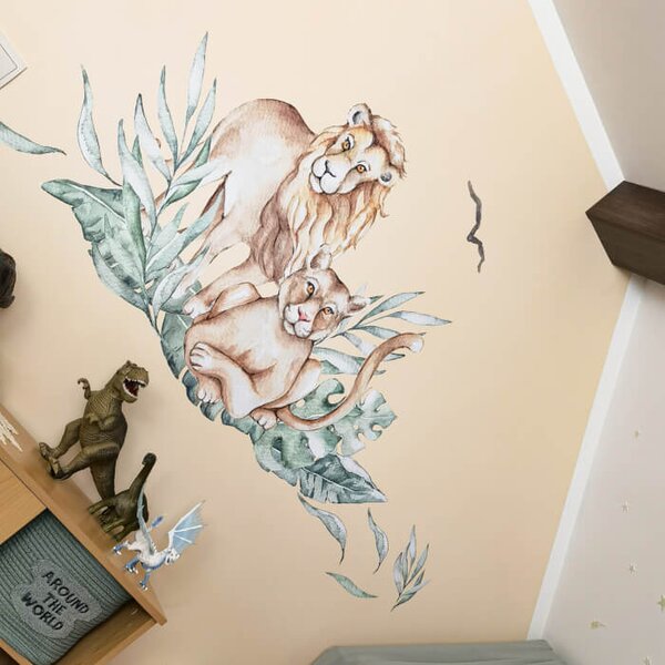 INSPIO - átragasztható textil matrica - Falmatrica - SZAFARI állatok a vadonból
