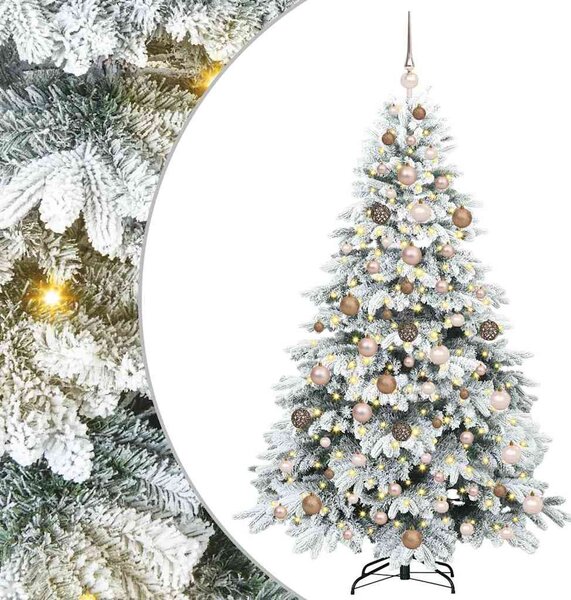 Mű karácsonyfa 300 LED-del állvánnyal Fehér 180 cm PE és PVC