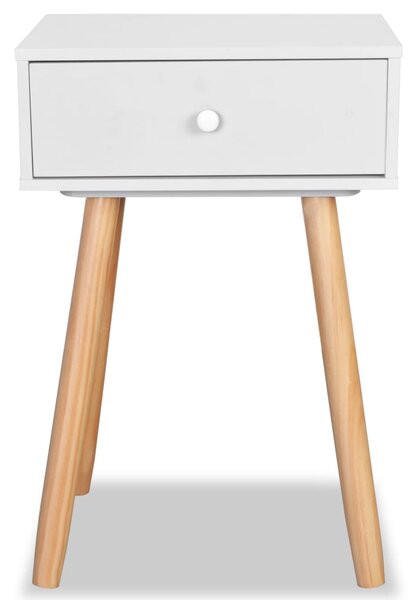 2 db fehér, tömör fenyőfa éjjeliszekrény 40 x 30 x 61 cm