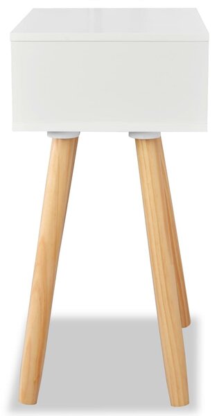 2 db fehér, tömör fenyőfa éjjeliszekrény 40 x 30 x 61 cm