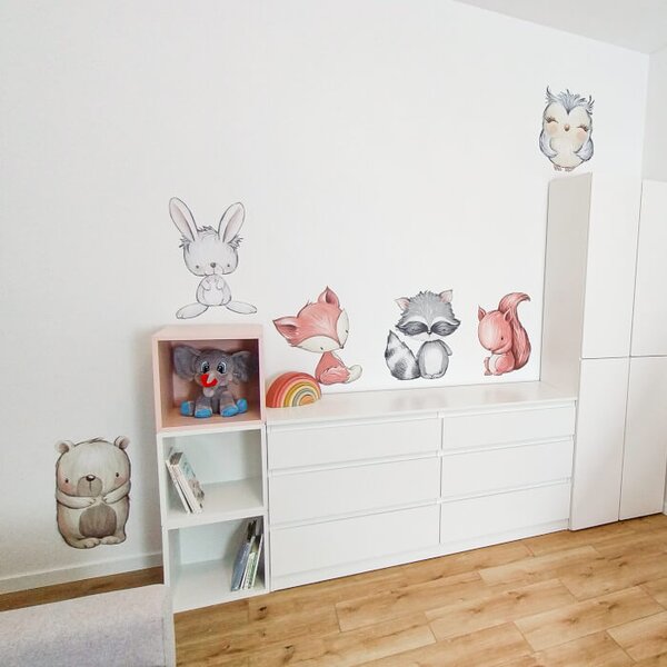 INSPIO - átragasztható textil matrica - Falmatricák - Erdei állatkák