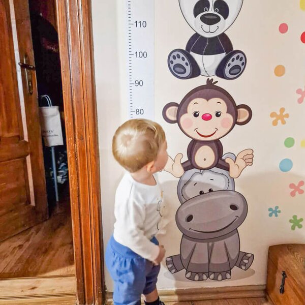 INSPIO - átragasztható textil matrica - Szürke magasságmérő