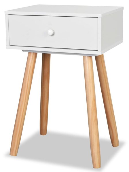 2 db fehér, tömör fenyőfa éjjeliszekrény 40 x 30 x 61 cm