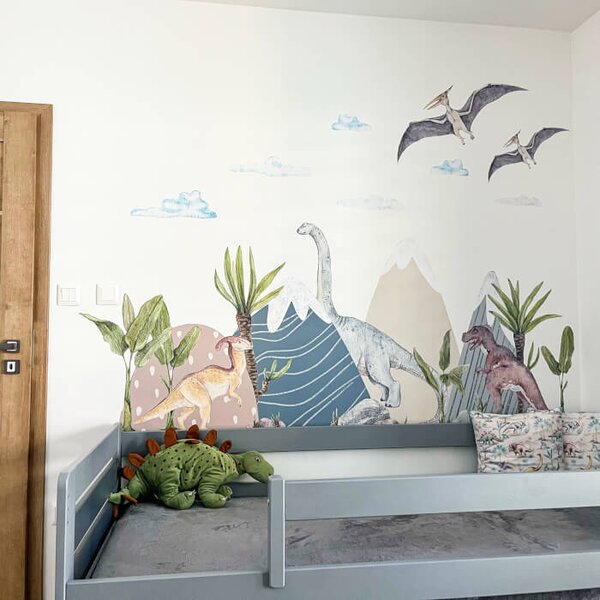 INSPIO - átragasztható textil matrica - Falimatricák - A dinoszauruszok világa