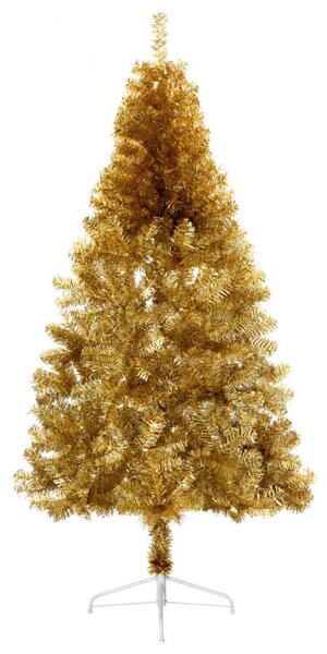 Műkarácsonyfa gömbbel 120 cm 150 LED Meleg fehér PVC és fém