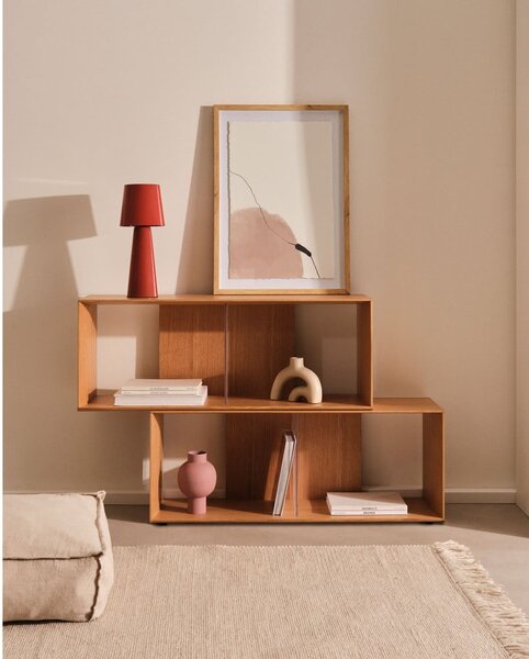 Natúr színű moduláris polcrendszer tölgyfa dekorral 101x38 cm Litto – Kave Home