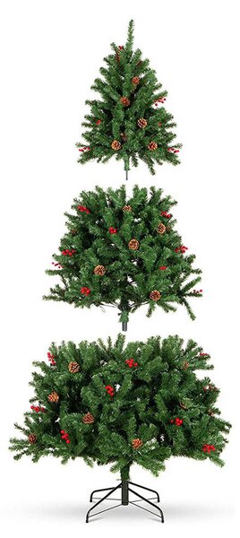 LED-es műfenyő több típusban, melegfehér-180 LED-es, 150 cm