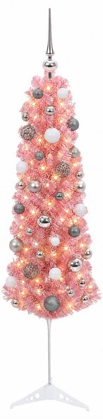 Karcsú műkarácsonyfa gömbökkel 120 cm 150 LED Meleg fehér