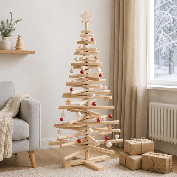 Fából készült Karácsonyfa KOTKA 120 cm Tömör Fenyőfa