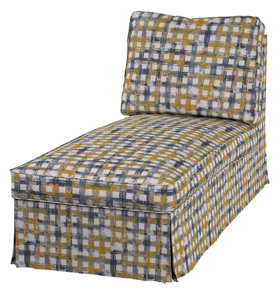 Huzat Ikea Ektorp karfa nélküli fekvőfotelhez (egyenes háttámla) termék színe kék szövet fonott, mintás