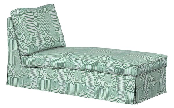 Huzat Ikea Ektorp karfa nélküli fekvőfotelhez (egyenes háttámla) termék színe zöld szövet fonott, mintás