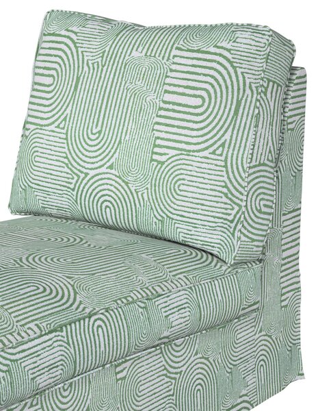 Huzat Ikea Ektorp karfa nélküli fekvőfotelhez (egyenes háttámla) termék színe zöld szövet fonott, mintás