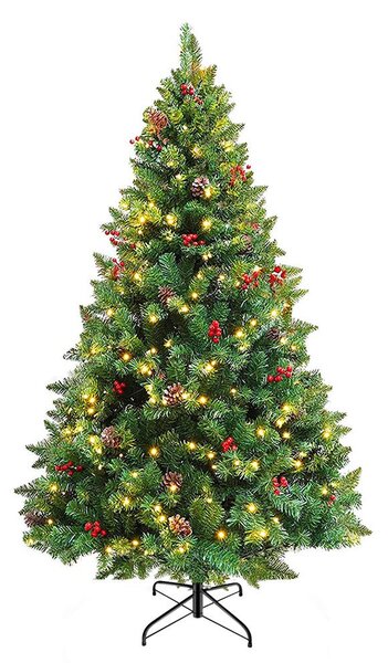 LED-es műfenyő több típusban, melegfehér-320 LED-es, 210 cm