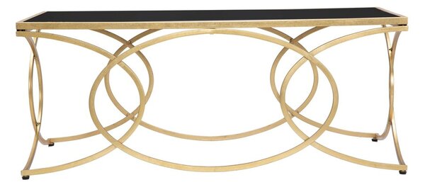 Fekete-aranyszínű dohányzóasztal üveg asztallappal 60x110 cm Infinity – Mauro Ferretti