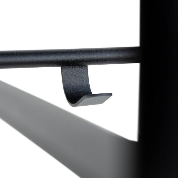 Fekete fém fali fogas polccal 100 cm Rex – Spinder Design