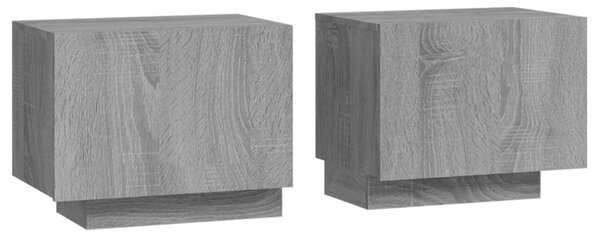 Szürke sonoma színű szerelt fa éjjeliszekrény 100 x 35 x 40 cm