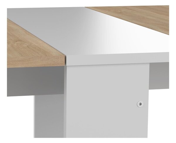 Bővíthető étkezőasztal tölgyfa dekoros asztallappal 76x28 cm Papillon – TemaHome