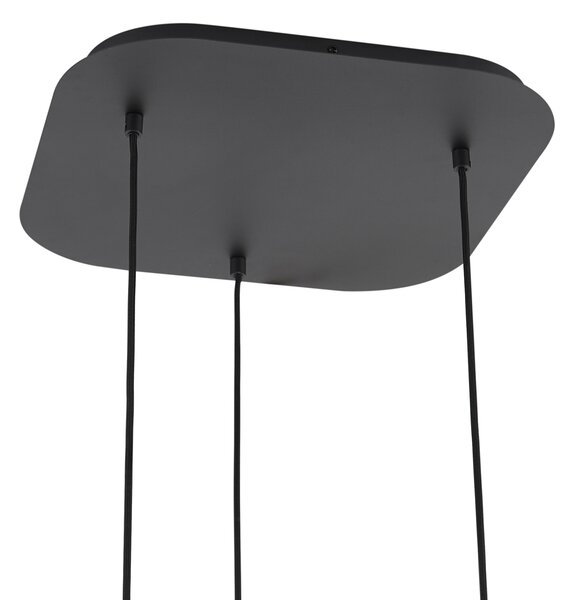 Design függőlámpa fekete füstüveggel 3-lámpás - Gus