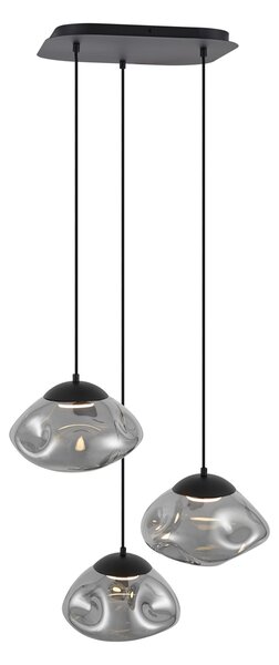 Design függőlámpa fekete füstüveggel 3-lámpás - Gus
