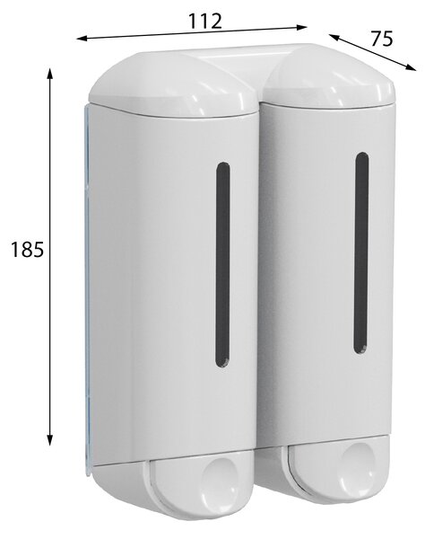 MARPLAST MARPLAST, SHOWER MEDIUM dupla folyékony szappanadagoló 2x250ml, fehér, A94801