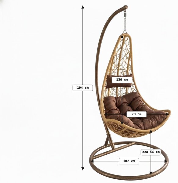 Sárga függőszék AMAZONIA állvánnyal