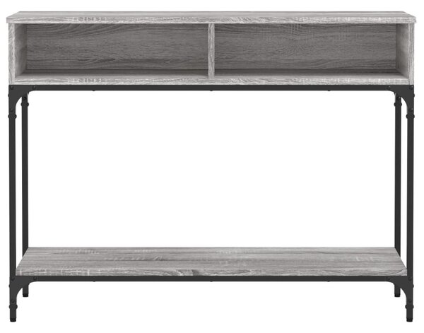 Szürke sonoma színű szerelt fa konzolasztal 100 x 30,5 x 75 cm