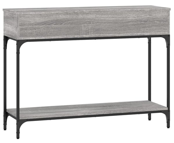 Szürke sonoma színű szerelt fa konzolasztal 100 x 30,5 x 75 cm