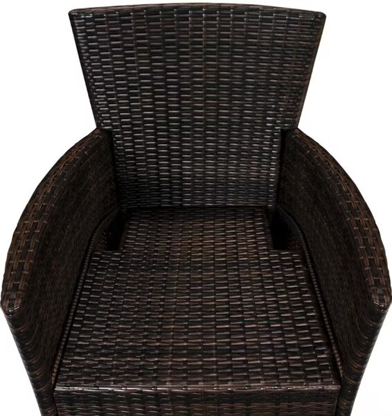 Casaria® Berlin 1+8 polyrattan kerti bútor szett - barna