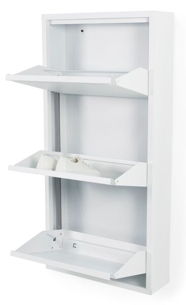 Fehér fém billenő ajtós cipőtartó 50x103x15 cm Billy – Spinder Design