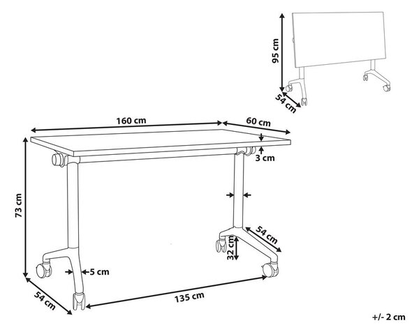 Összecsukható íróasztal CAVI Barna 160 cm 60 cm