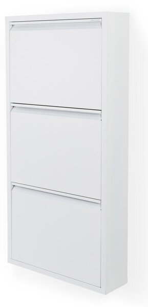 Fehér fém billenő ajtós cipőtartó 50x103x15 cm Billy – Spinder Design
