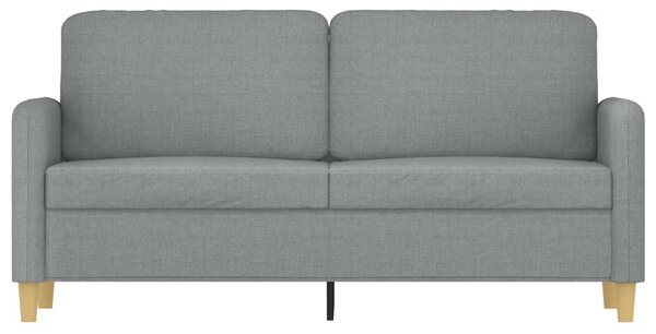 Kétszemélyes világosszürke szövetkanapé 140 cm