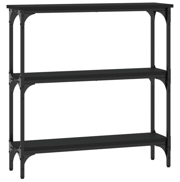 Fekete szerelt fa tálalóasztal 75x22,5x75 cm