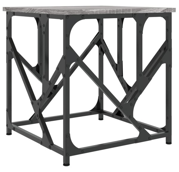 Szürke sonoma színű szerelt fa dohányzóasztal 45 x 45 x 47,5 cm
