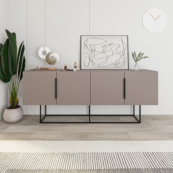 Szürke-bézs alacsony komód 200x80 cm Titan – Marckeric