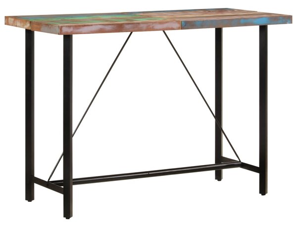 Tömör újrahasznosított fa és vas bárasztal 150 x 70 x 107 cm