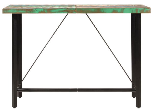 Tömör újrahasznosított fa és vas bárasztal 150 x 70 x 107 cm